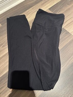 Tuff Veda- Black Ribbed High-Waist Leggings